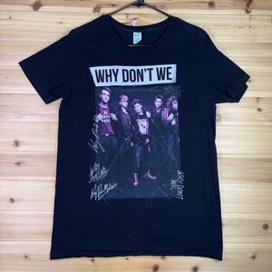 Why Don't We Band T-Shirt Unisex Medium Black Boy Band Graphic Tee Shirt
